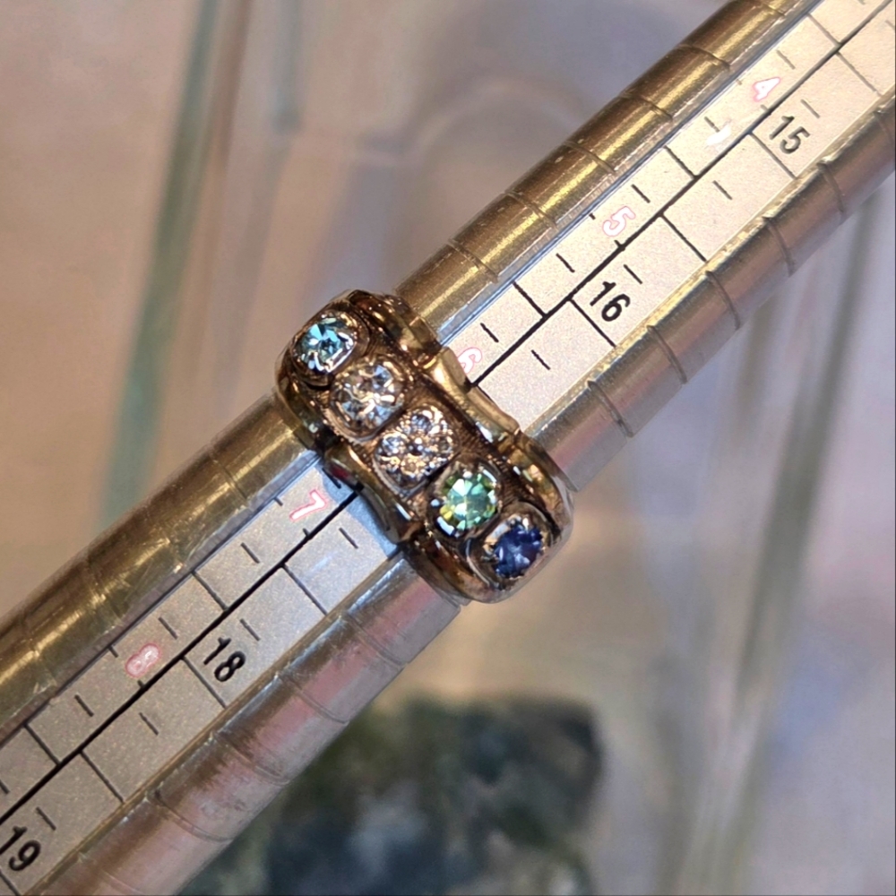 Sterling Multi-Stone Ring Size 6 - image 4
